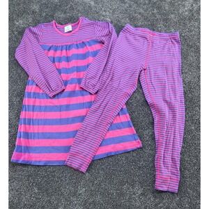 Hanna Andersson Pink and Purple Striped Kids Matching Set Size 8